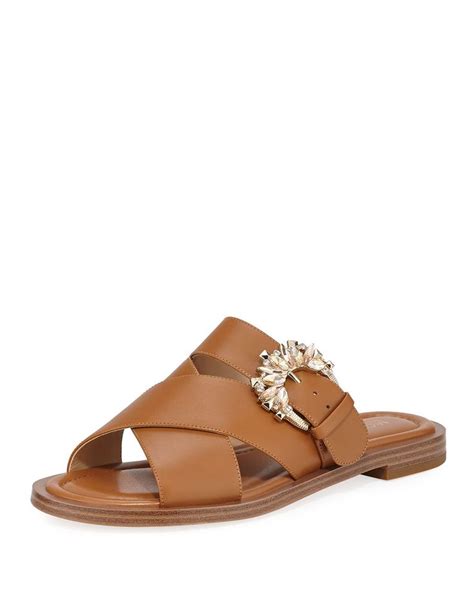 michael kors frieda slide|michael kors leather slides.